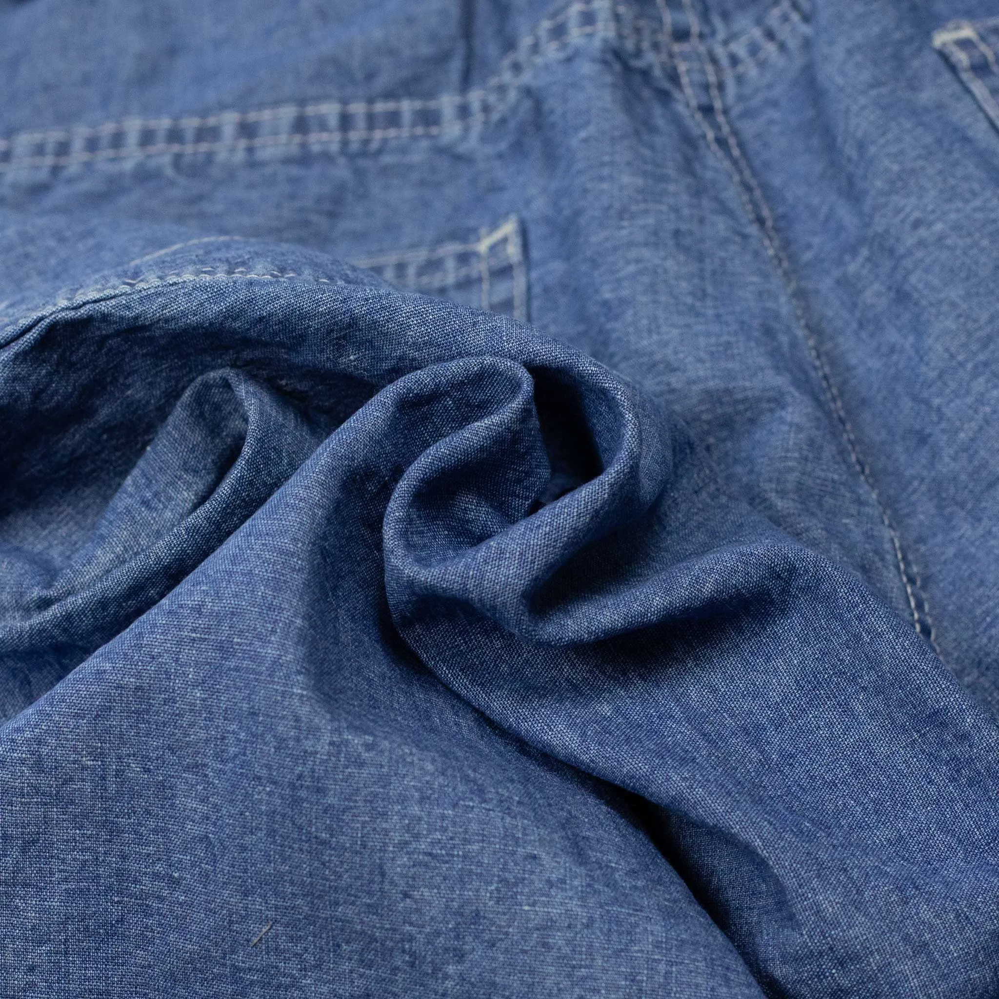5-pocket pants in washed blue 9oz cotton/linen denim