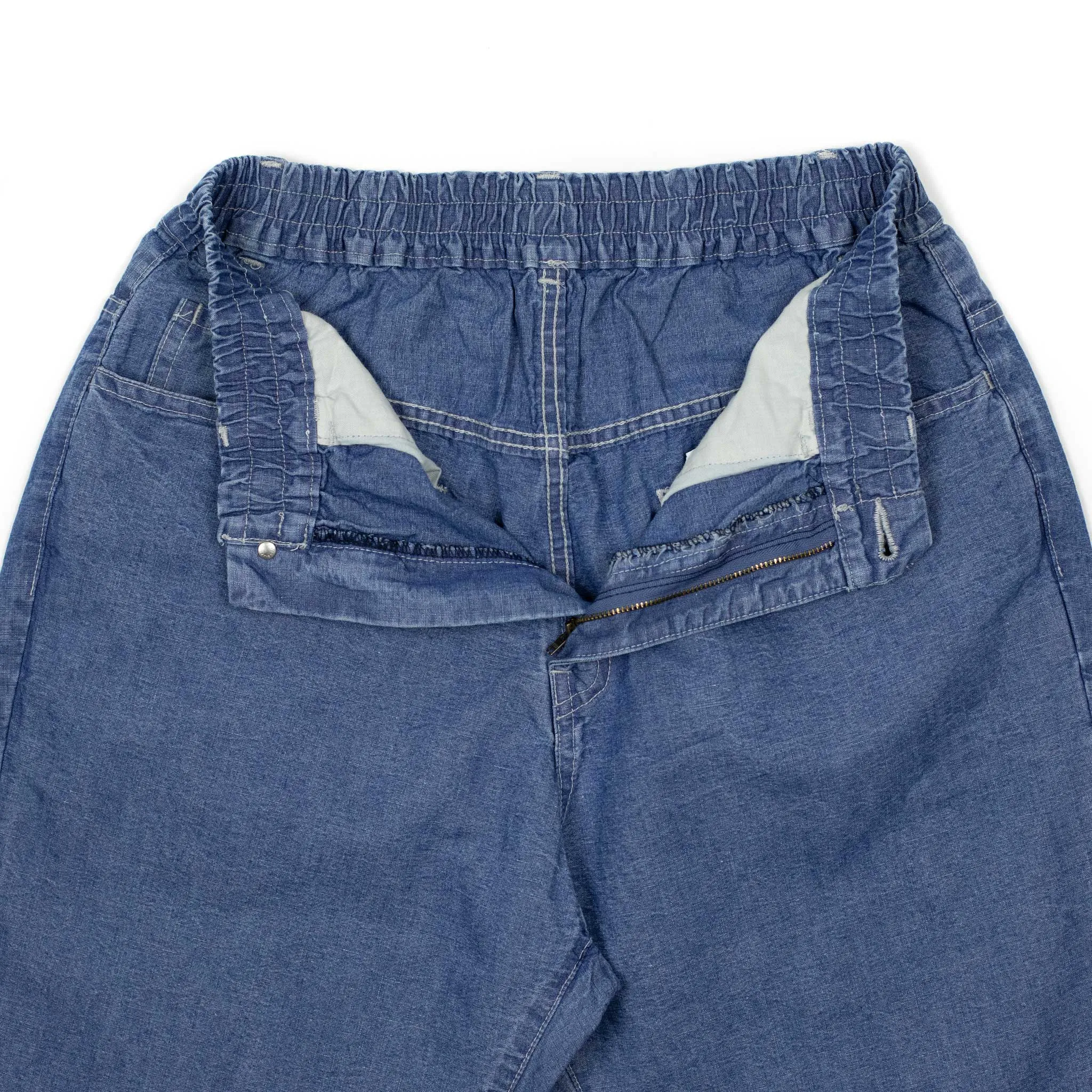 5-pocket pants in washed blue 9oz cotton/linen denim