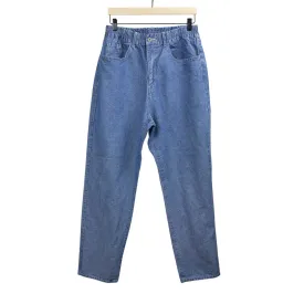 5-pocket pants in washed blue 9oz cotton/linen denim