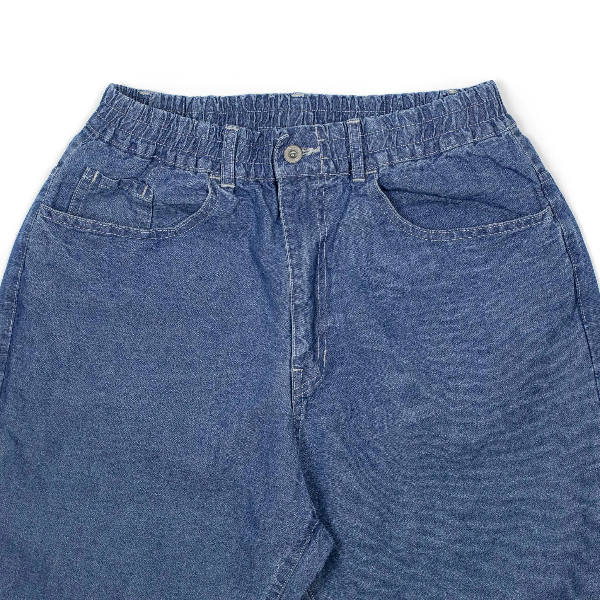 5-pocket pants in washed blue 9oz cotton/linen denim