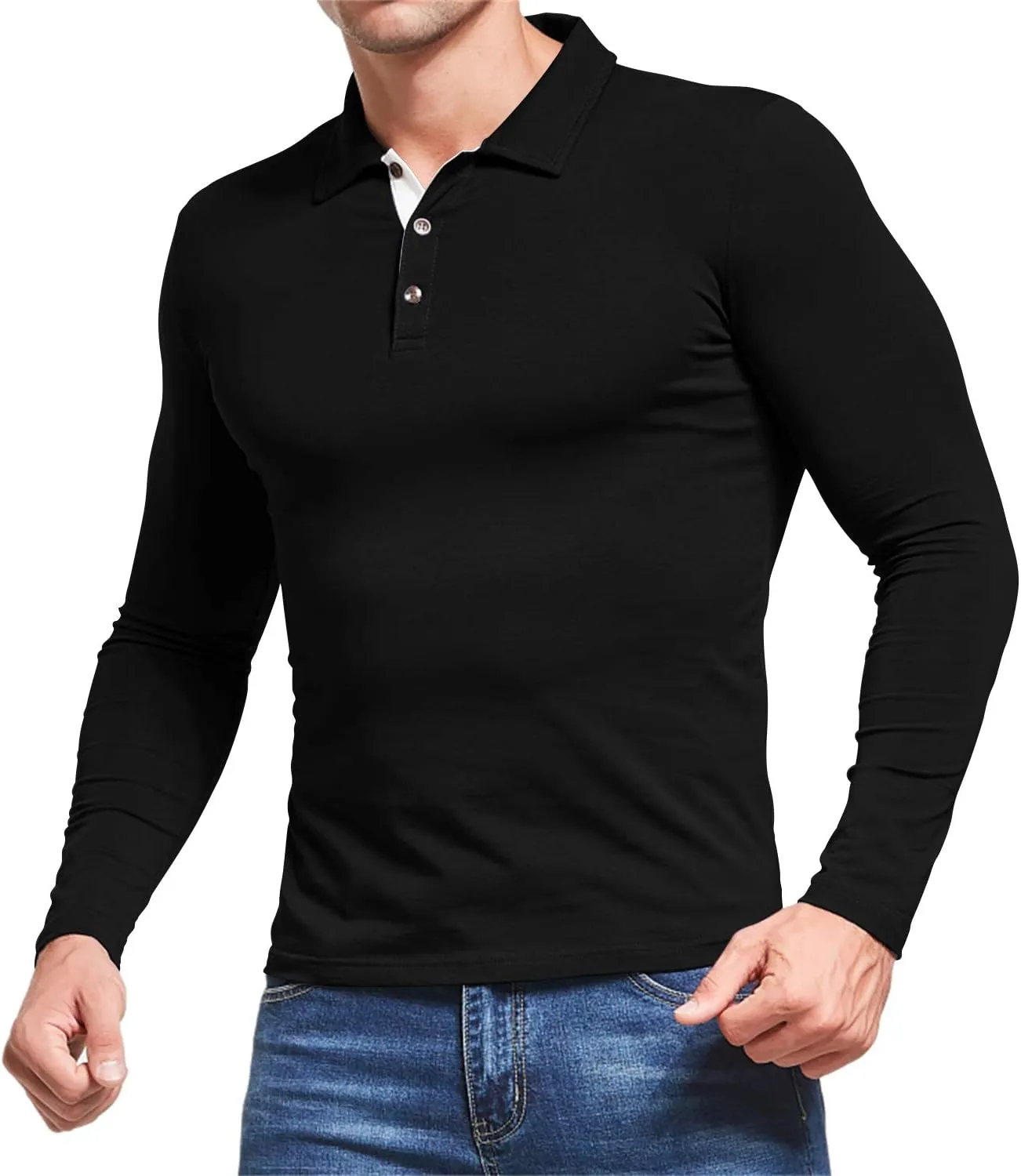 Aiyino Men's Short Sleeve Polo Shirts Casual Slim Fit Fashion Cotton Shirt