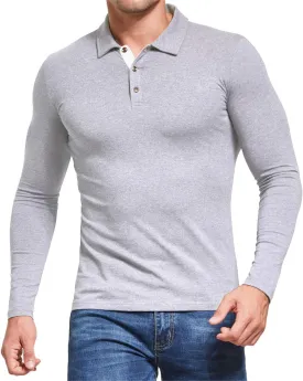 Aiyino Men's Short Sleeve Polo Shirts Casual Slim Fit Fashion Cotton Shirt