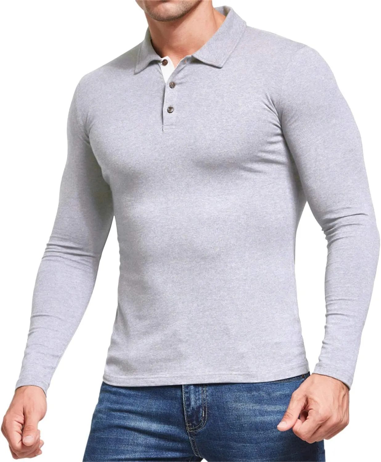 Aiyino Men's Short Sleeve Polo Shirts Casual Slim Fit Fashion Cotton Shirt