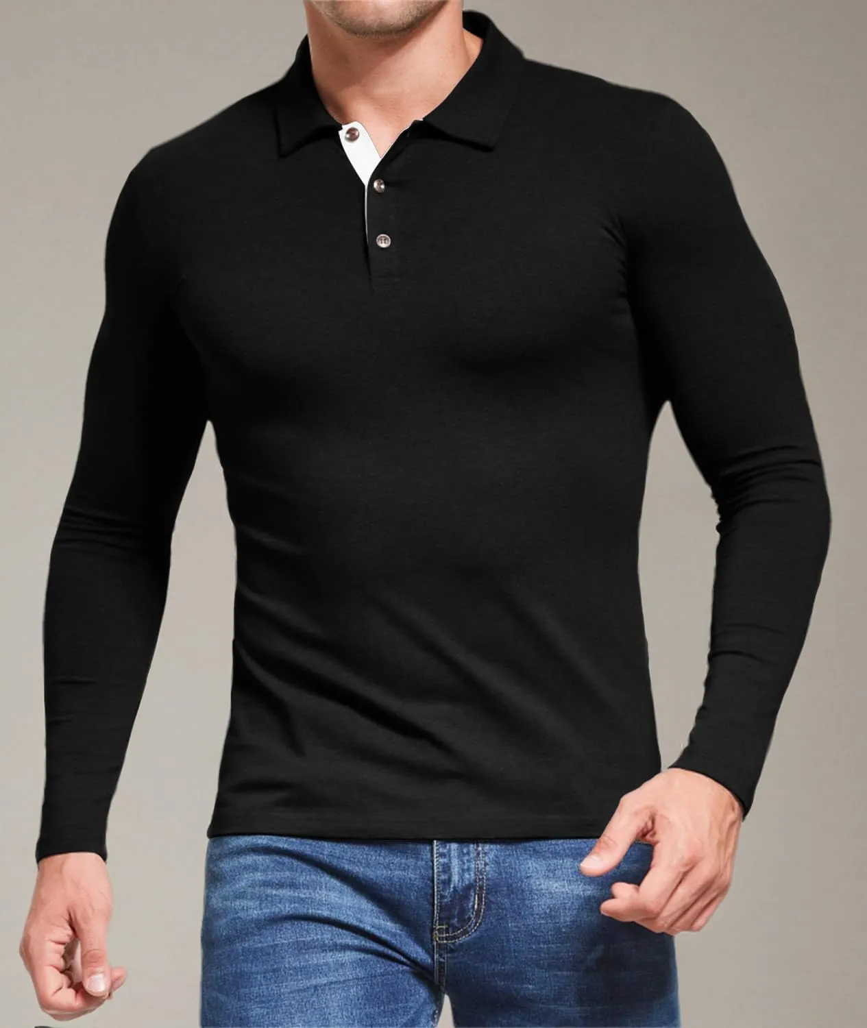 Aiyino Men's Short Sleeve Polo Shirts Casual Slim Fit Fashion Cotton Shirt