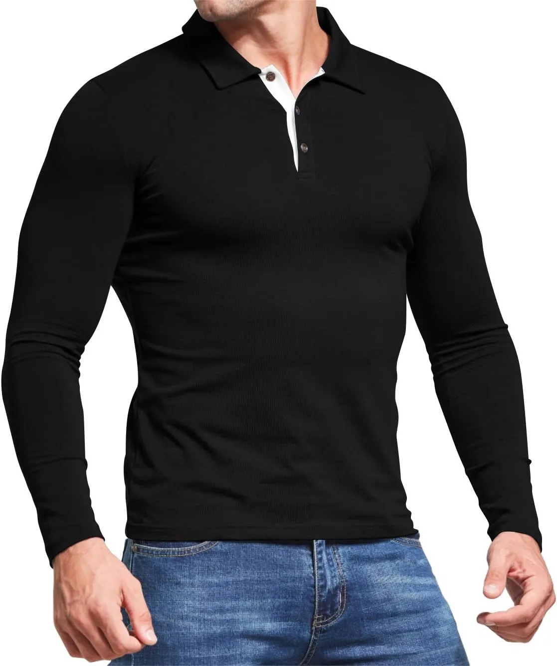 Aiyino Men's Short Sleeve Polo Shirts Casual Slim Fit Fashion Cotton Shirt
