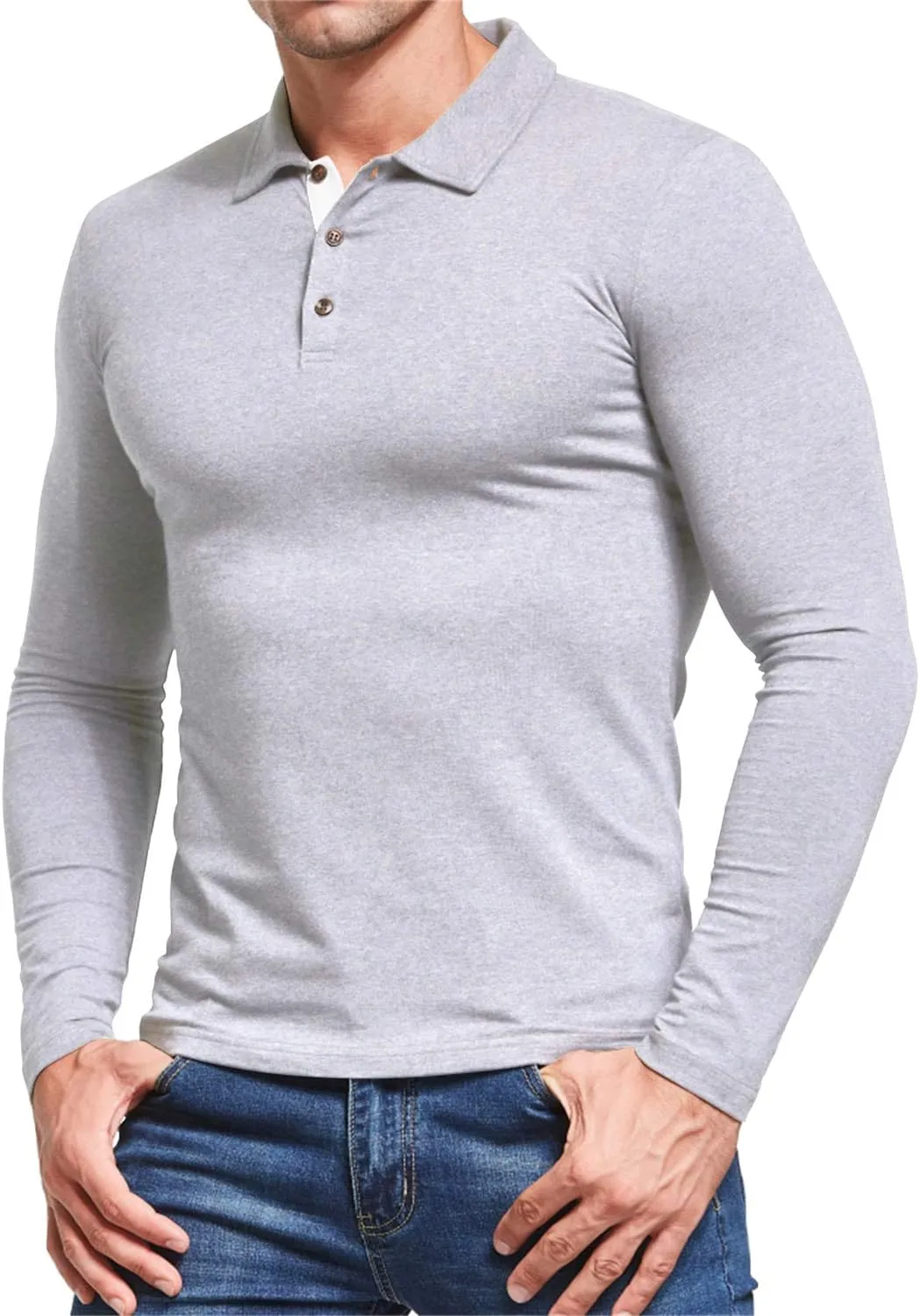 Aiyino Men's Short Sleeve Polo Shirts Casual Slim Fit Fashion Cotton Shirt