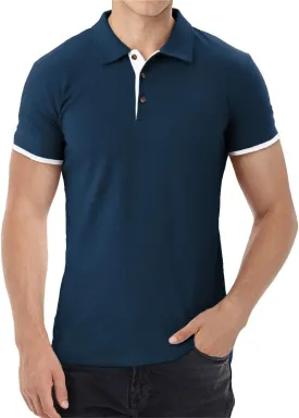 Aiyino Men's Short Sleeve Polo Shirts Casual Slim Fit Fashion Cotton Shirt