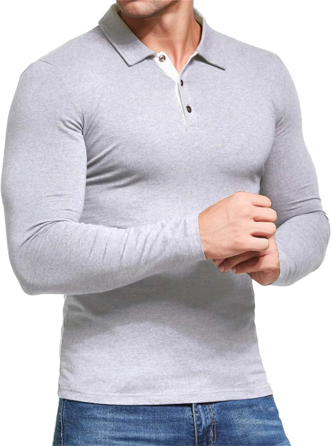 Aiyino Men's Short Sleeve Polo Shirts Casual Slim Fit Fashion Cotton Shirt