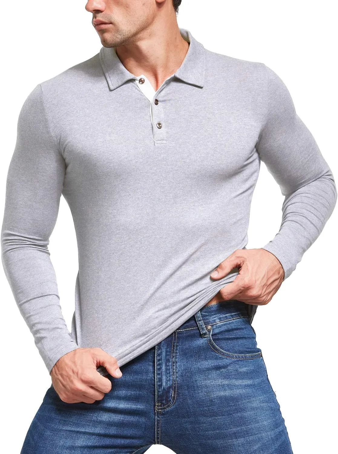 Aiyino Men's Short Sleeve Polo Shirts Casual Slim Fit Fashion Cotton Shirt