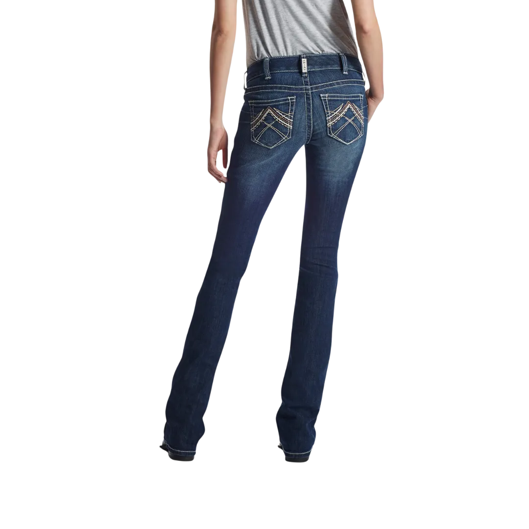 Ariat Women's Real Low Rise Stretch Rosy Whipstitch Boot Cut Jean