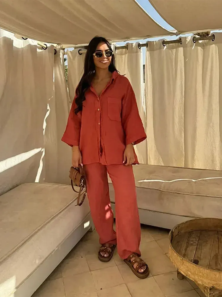 Aysha - Cotton linen two piece set