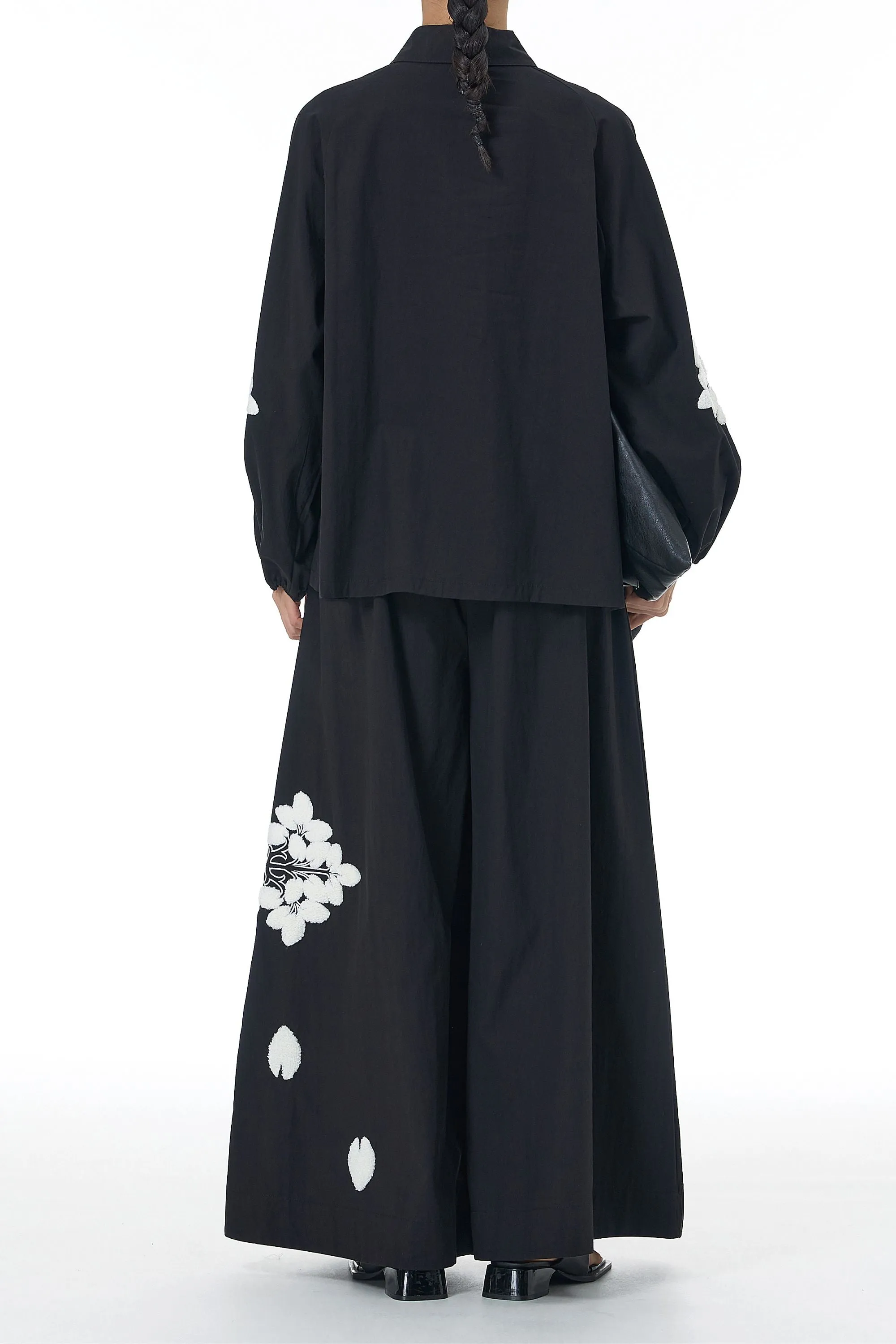Black Knot & Bloom Shirt And Pant Co-ord Set
