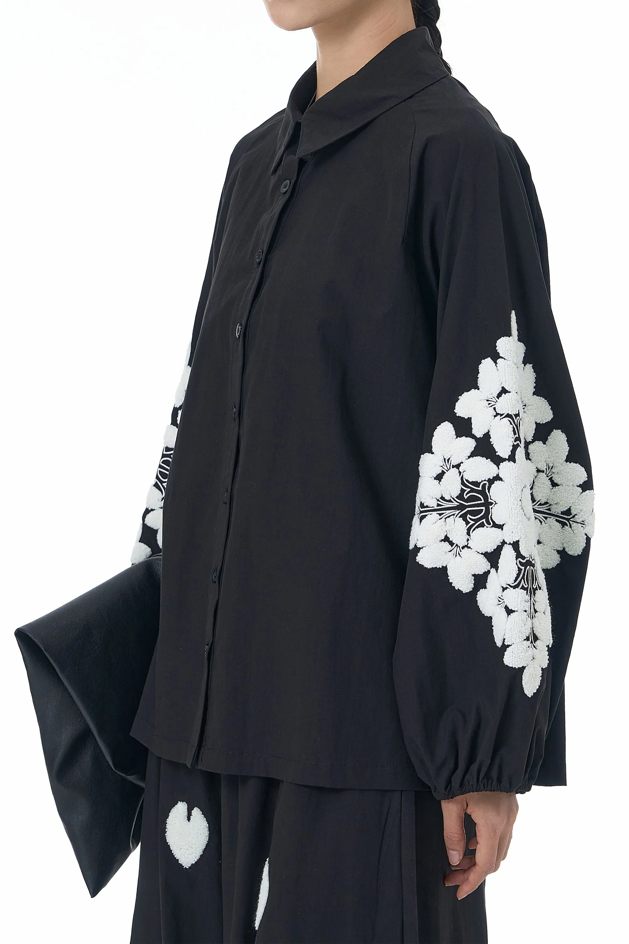 Black Knot & Bloom Shirt And Pant Co-ord Set