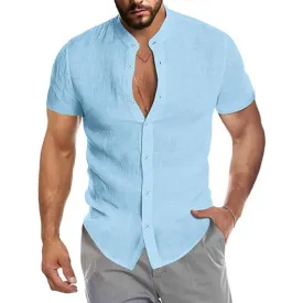 Casual Cotton Linen Men Slim Shirts V-neck Long Sleeve Loose Tee Shirts Solid Color Street Wear Blouse Tops camisetas