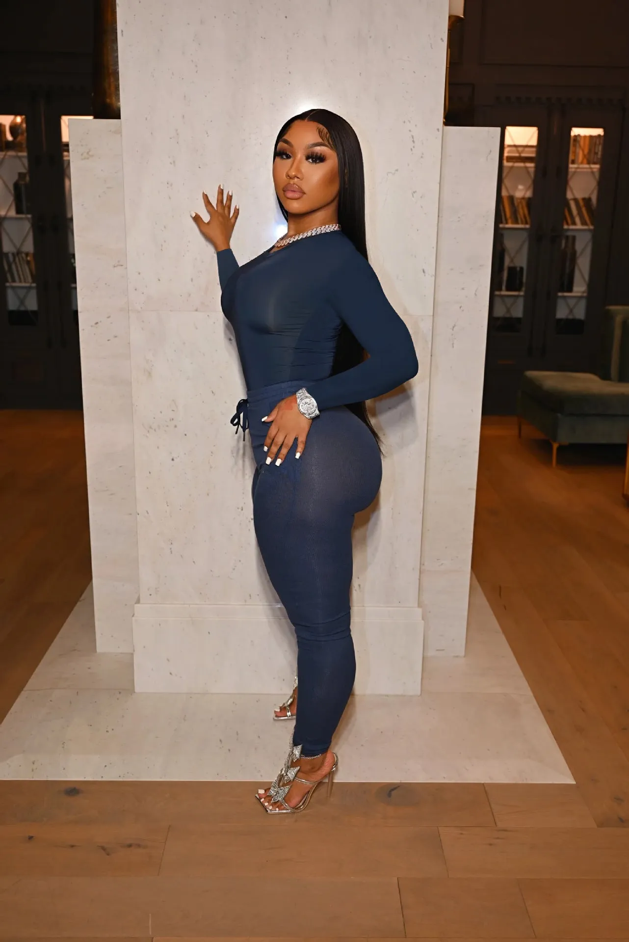 Casual Solid Color Slim Fit Long Sleeve Two Piece Set（AY1791）