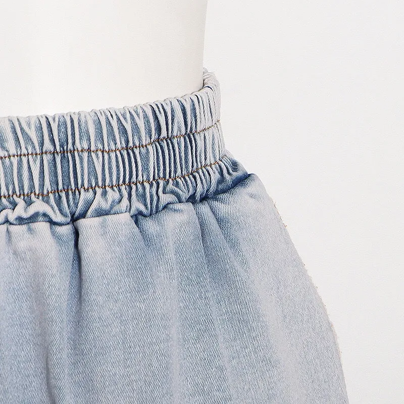 Casual stretch denim two-piece set AY3095