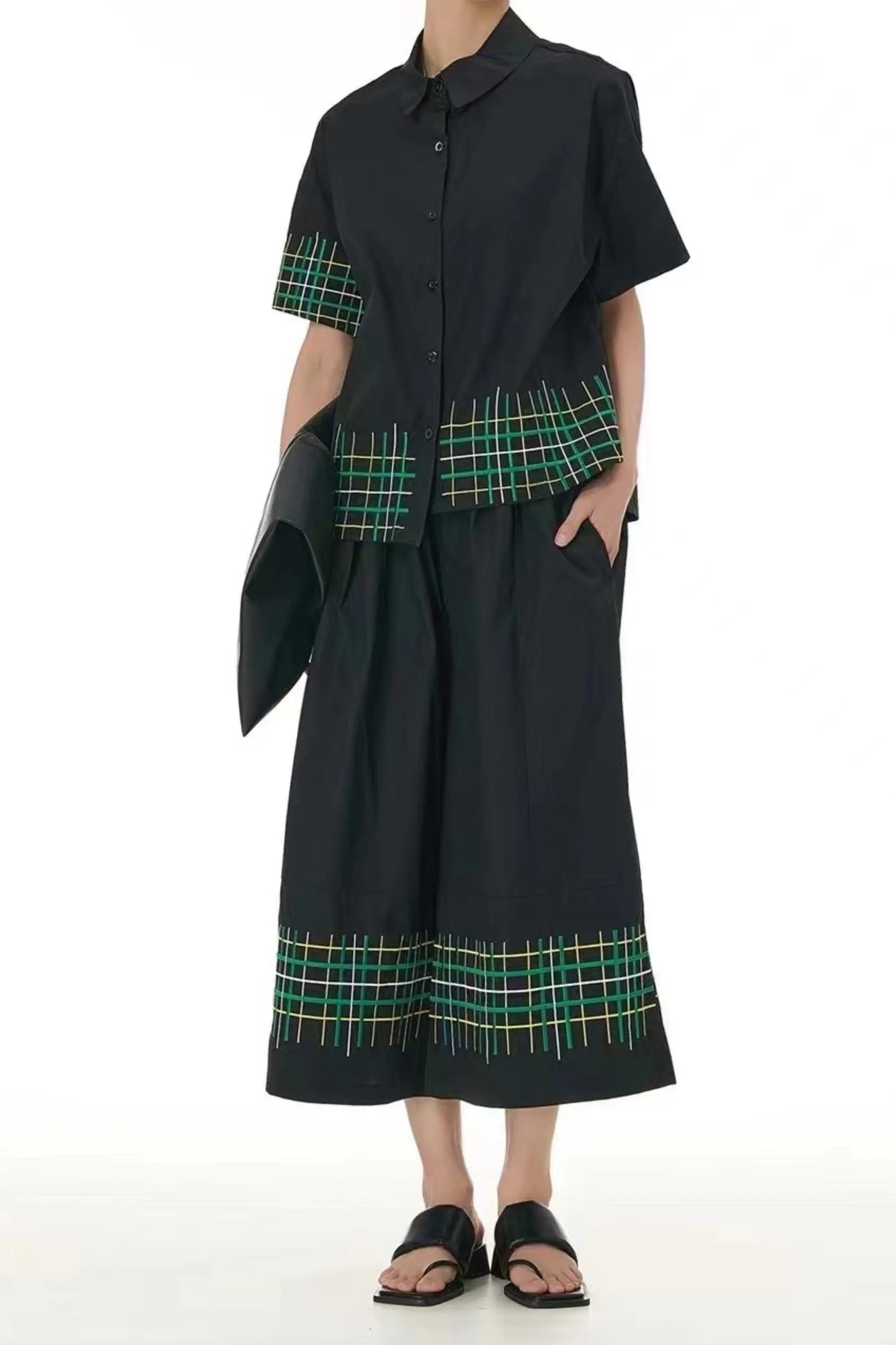 Checked Lines Cotton Coord Set