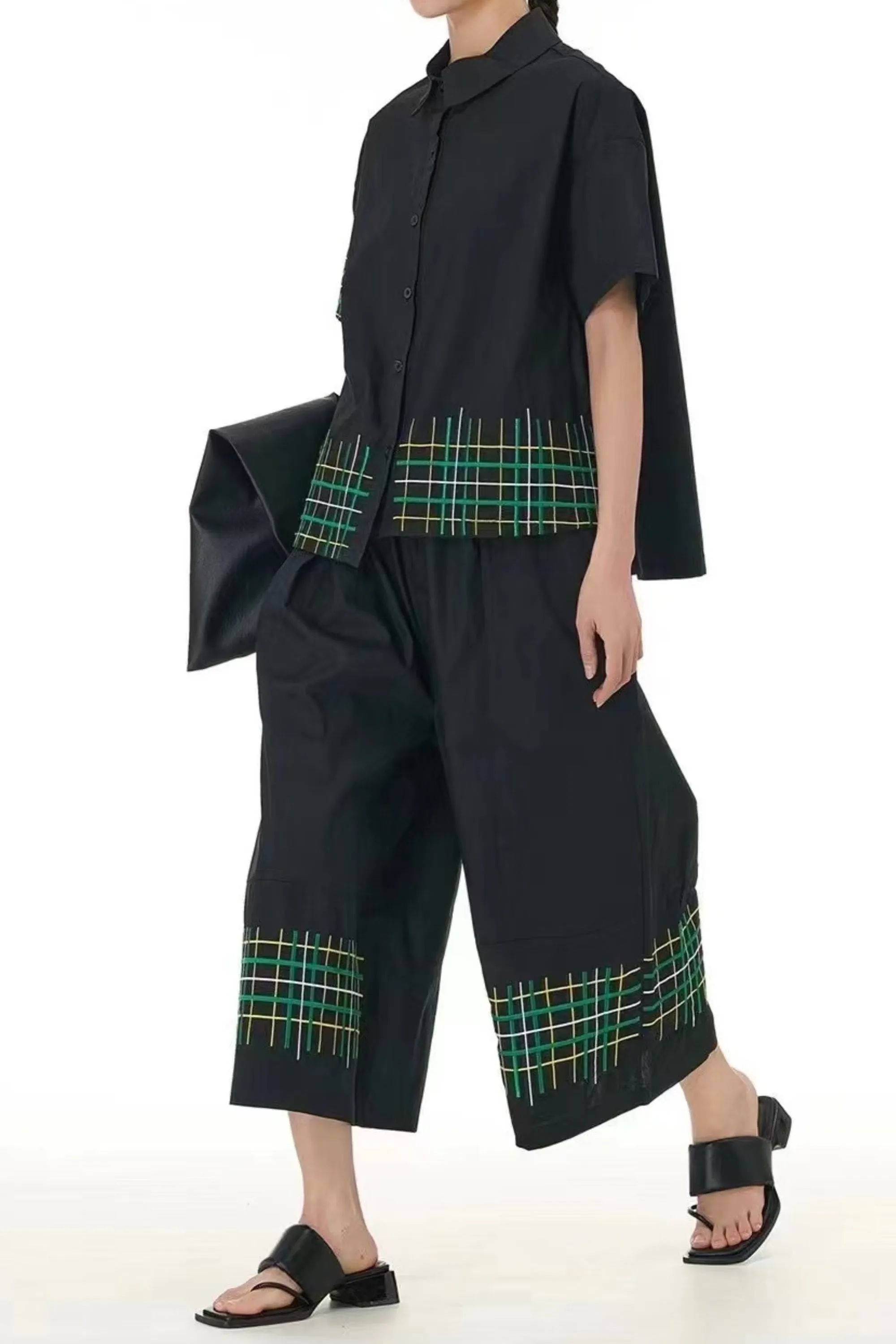 Checked Lines Cotton Coord Set