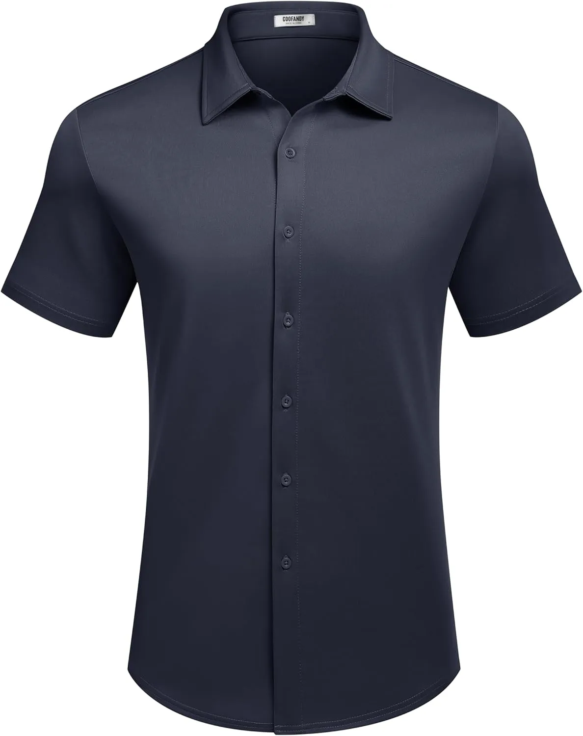 COOFANDY Mens Casual Wrinkle Free Shirts Short Sleeve Button Down Summer Stretch Dress Shirt