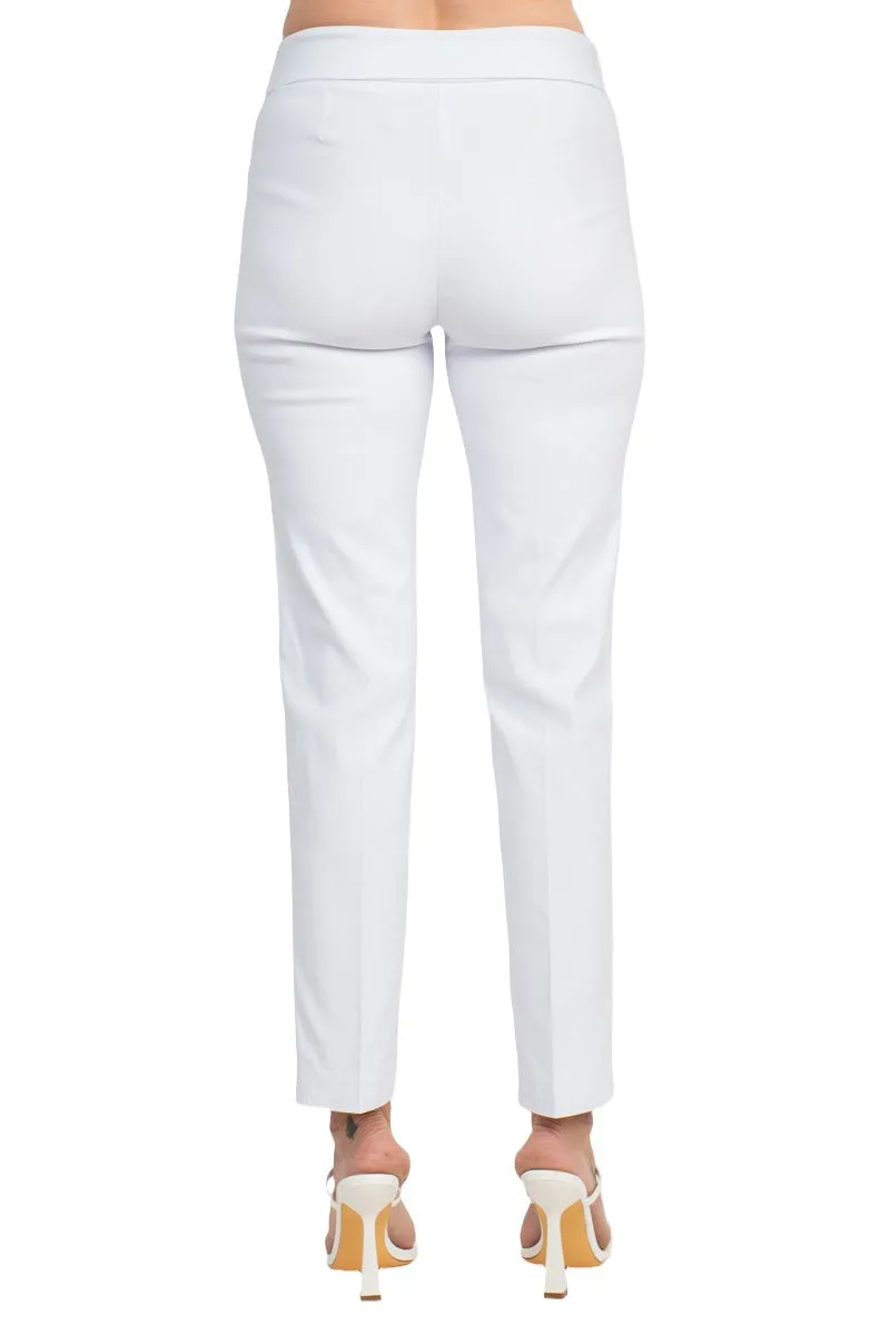 Counterparts Mid Rise Banded Waist Tie Waist Luxe Stretch Slim Leg Pant