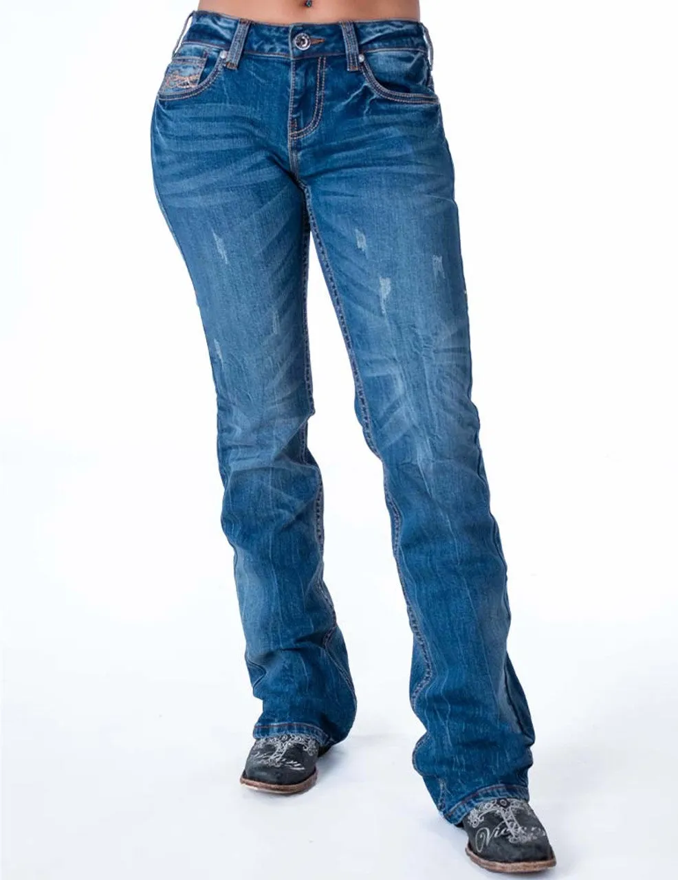 Cowgirl Tuff Ladies Jeans - Mid Rise - Twisted Hippie