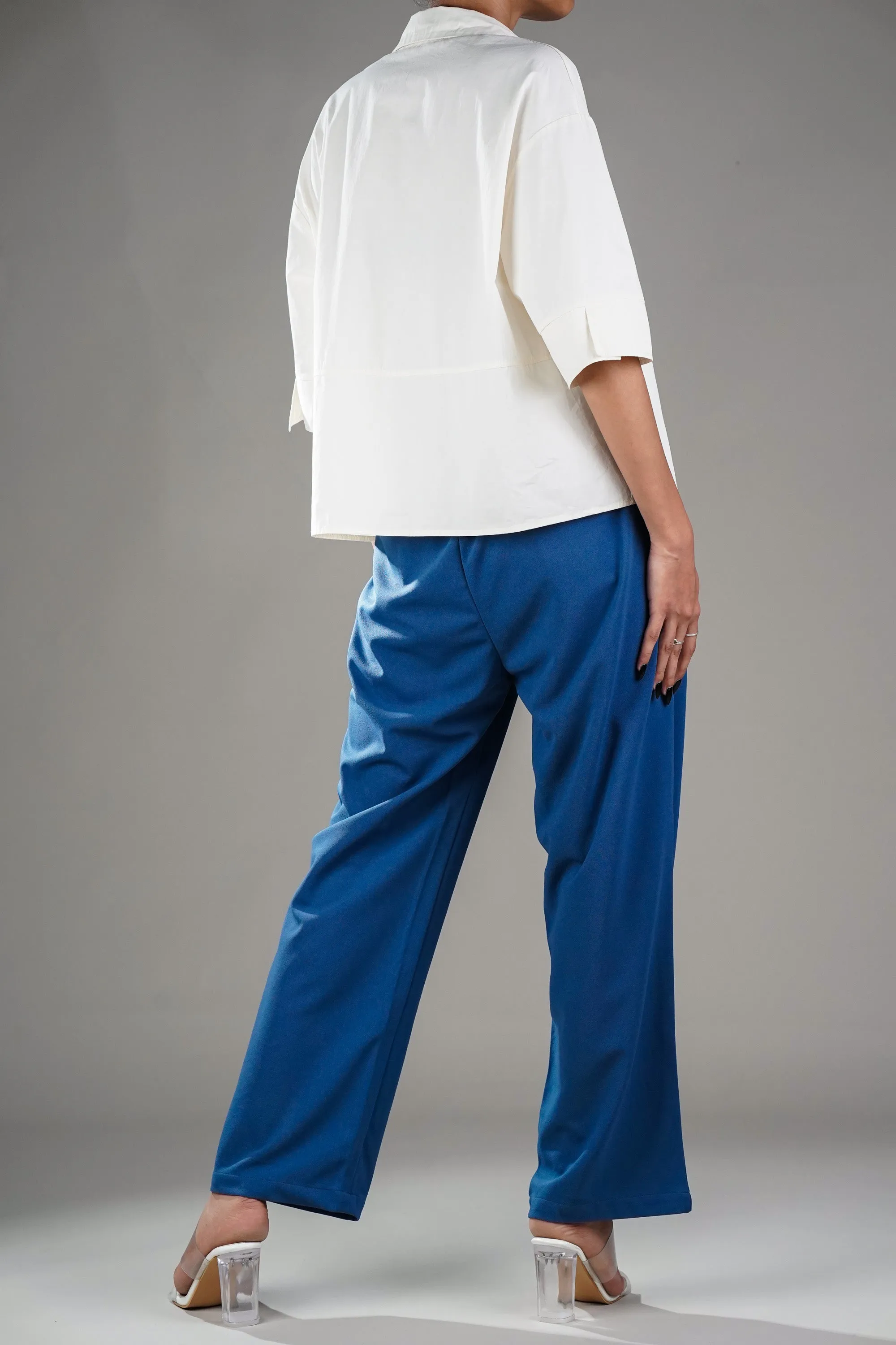 Cream Oversized Shirt & Trouser Coord Set