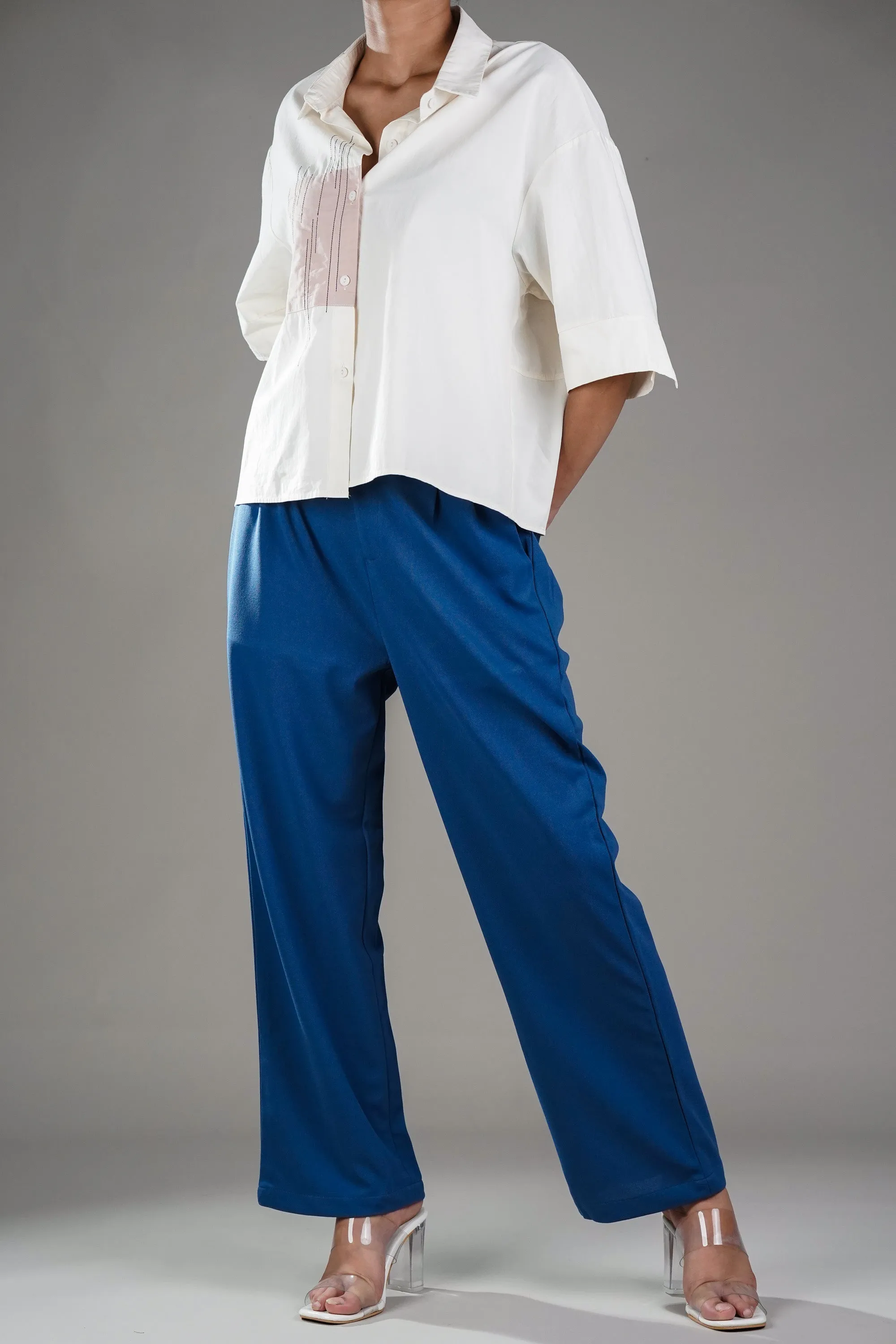 Cream Oversized Shirt & Trouser Coord Set
