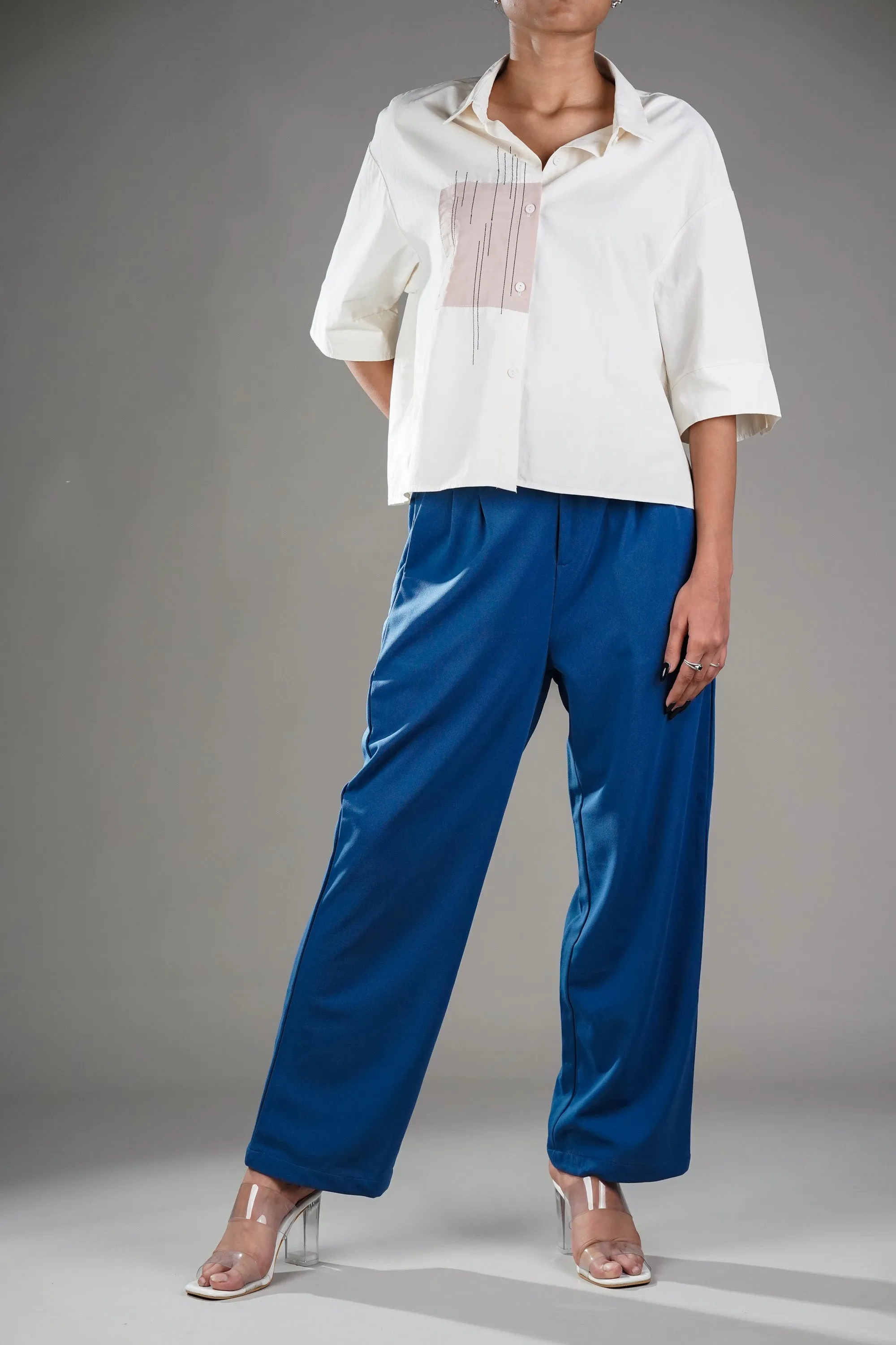 Cream Oversized Shirt & Trouser Coord Set