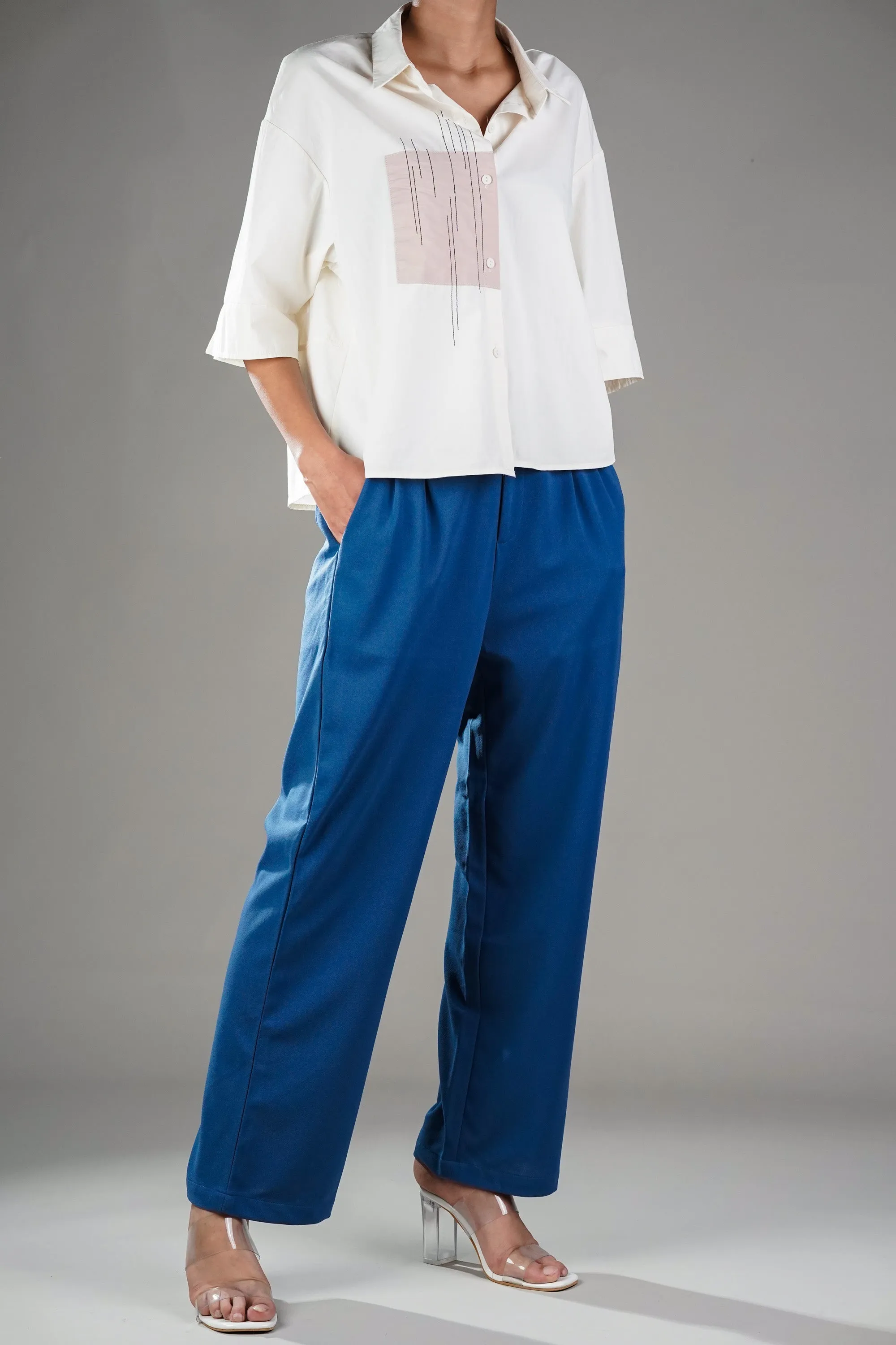 Cream Oversized Shirt & Trouser Coord Set
