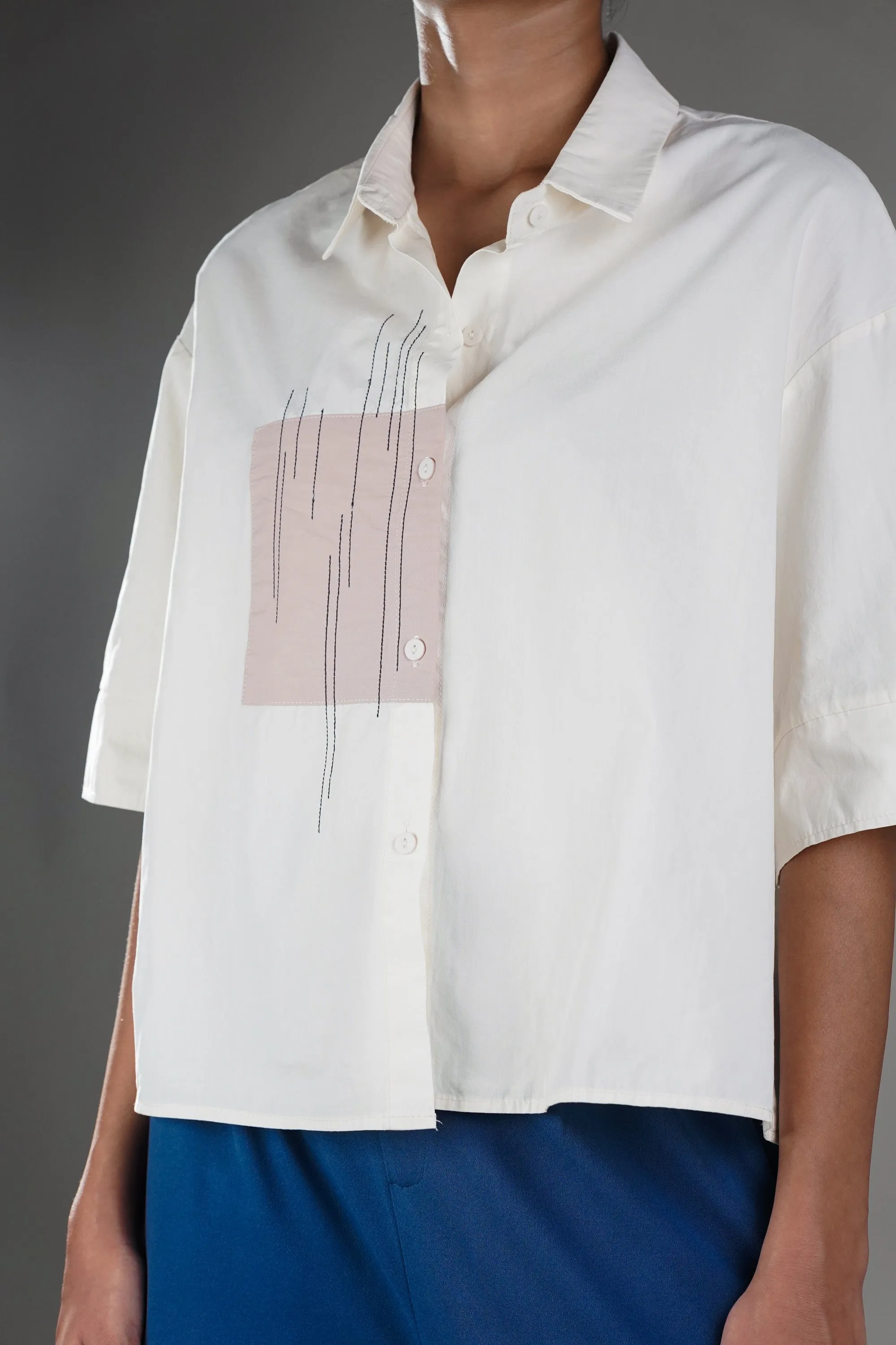 Cream Oversized Shirt & Trouser Coord Set