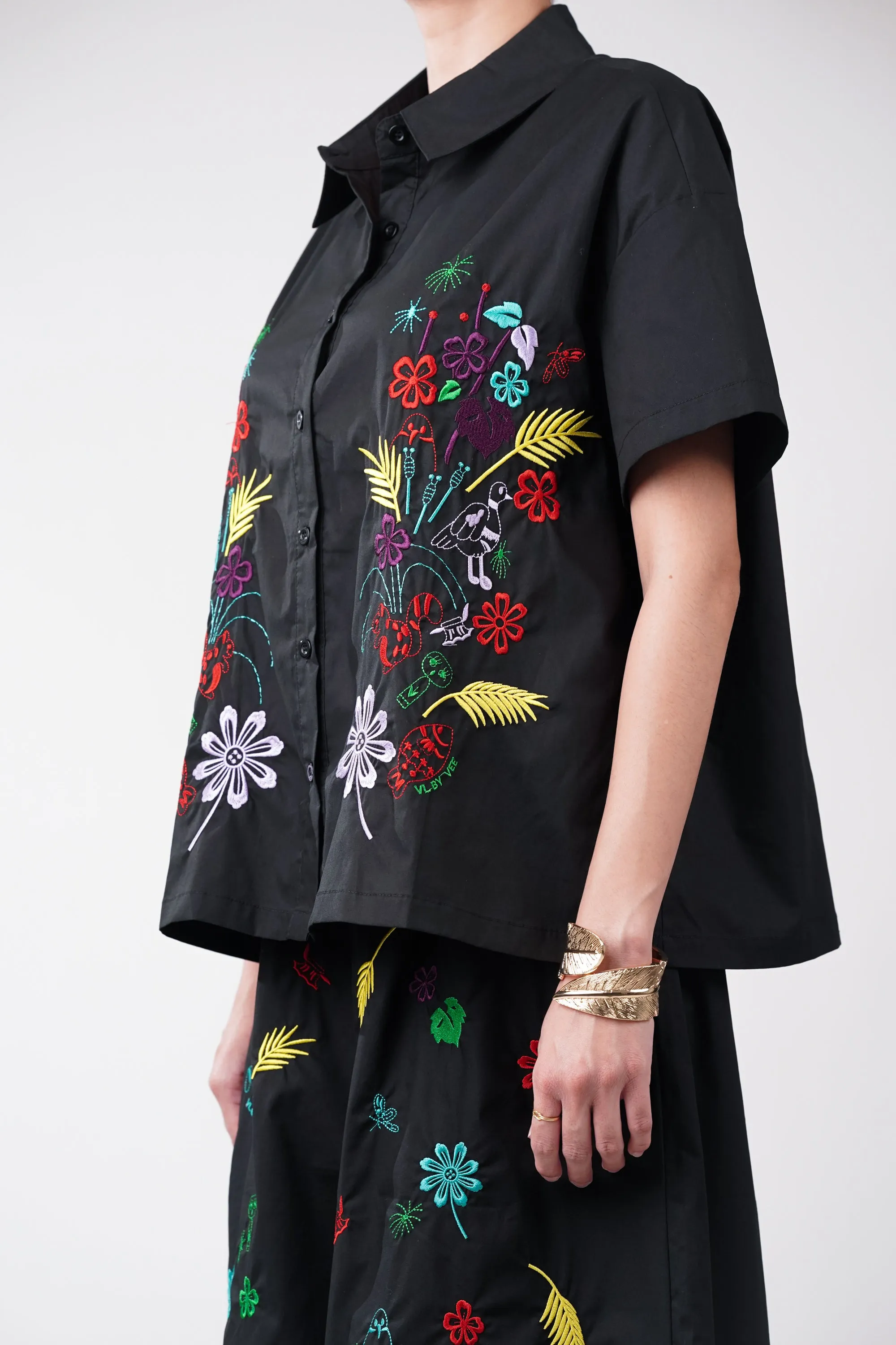 Detailed Embroidered Cotton Coord Set