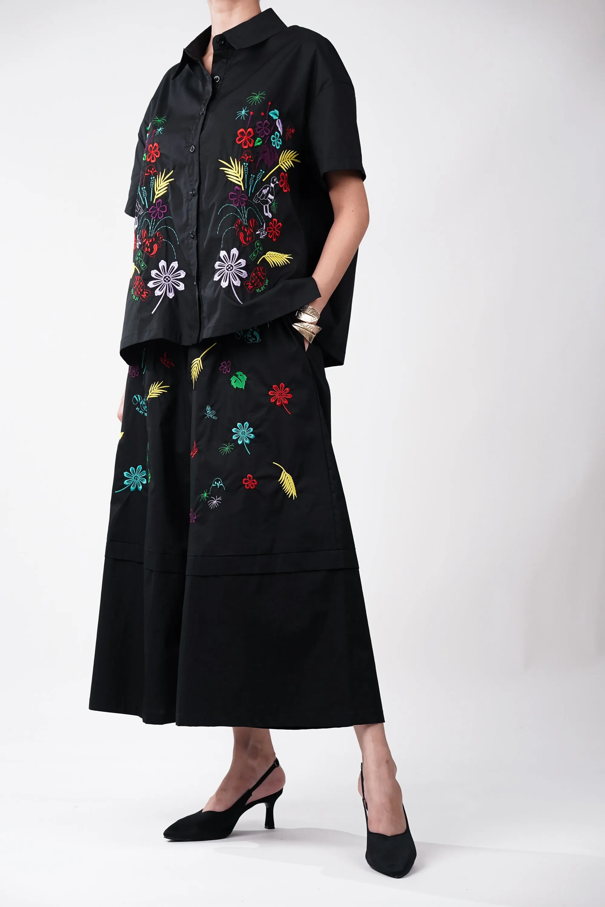 Detailed Embroidered Cotton Coord Set