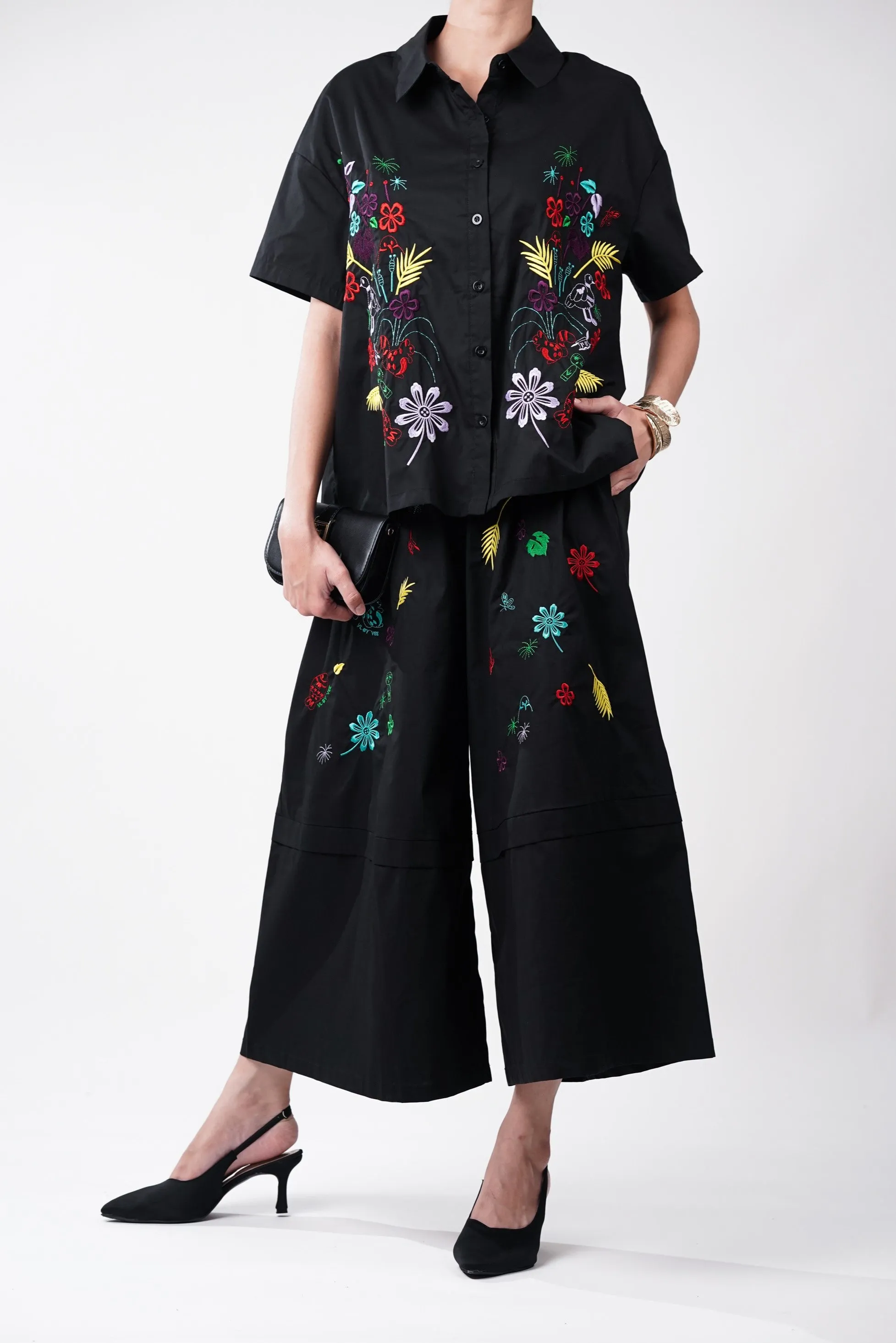 Detailed Embroidered Cotton Coord Set
