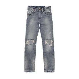 Diesel Boys Darron - Ripped, Washed Jeans in Light Blue