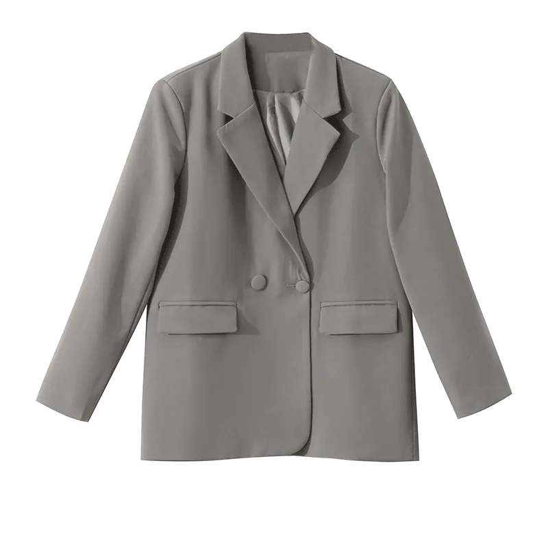Gray Slim-Fit Versatile Casual Blazer