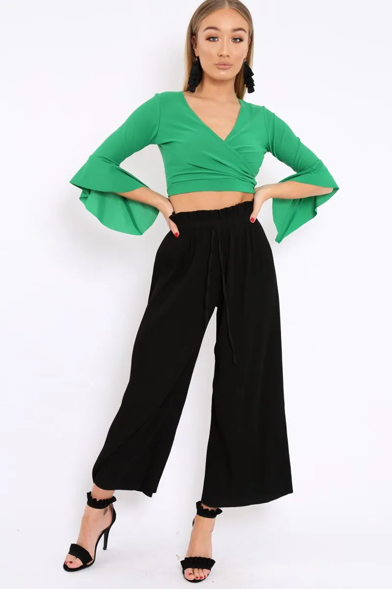 Green Wrap Tie Top - Isaac