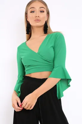 Green Wrap Tie Top - Isaac