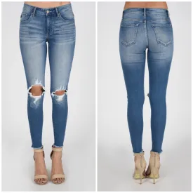 KanCan Distressed Ripped Knee Skinny Stretch Jeans