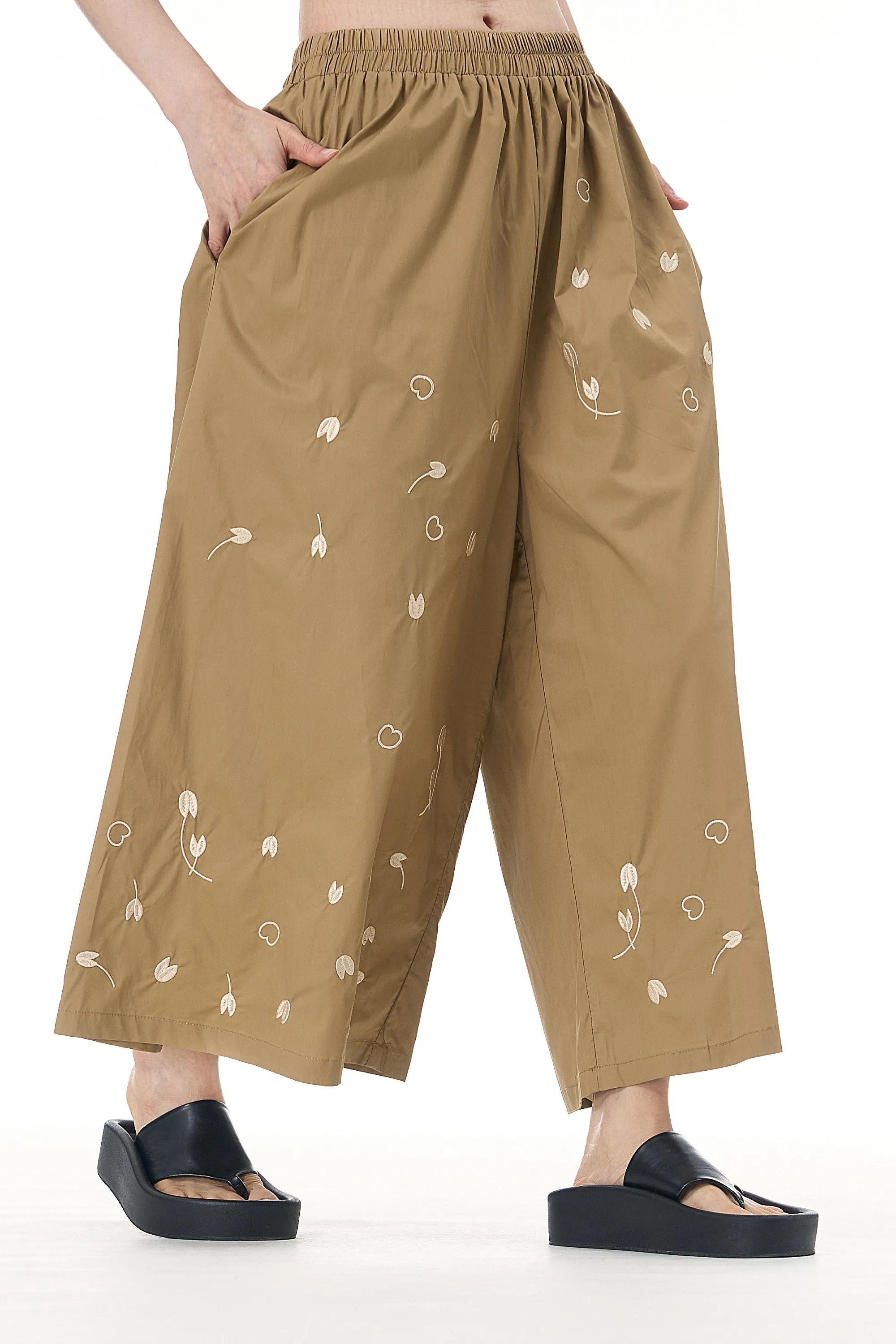 Khaki Elegance Embroidered Coord Set