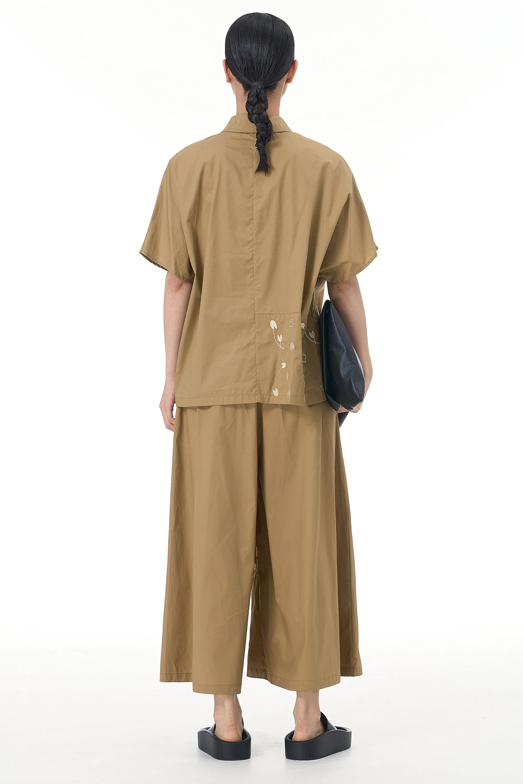 Khaki Elegance Embroidered Coord Set