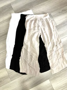 Linen Raw Edge Detail Pants