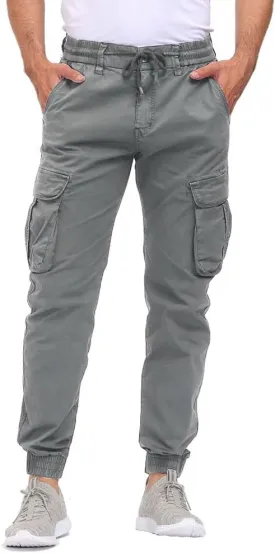 Men's Hiking Cargo Pants Joggers Slim Fit Stretch Lightweight Casual Work Pants with Pockets Drawstring Waist