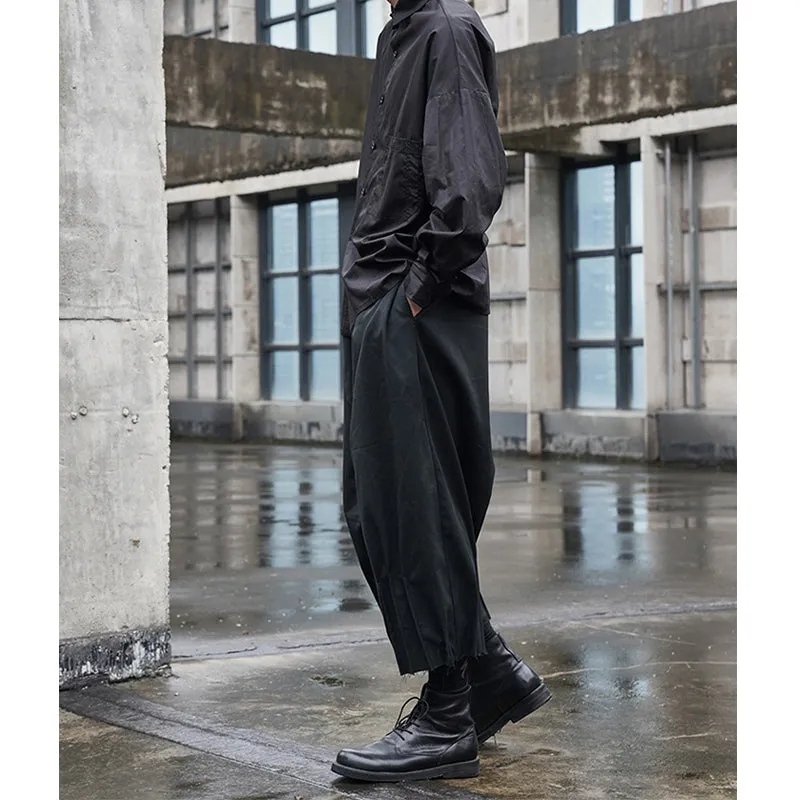 Men's Loose Fit Elastic Waist Wide Leg Baggy Harem Pants