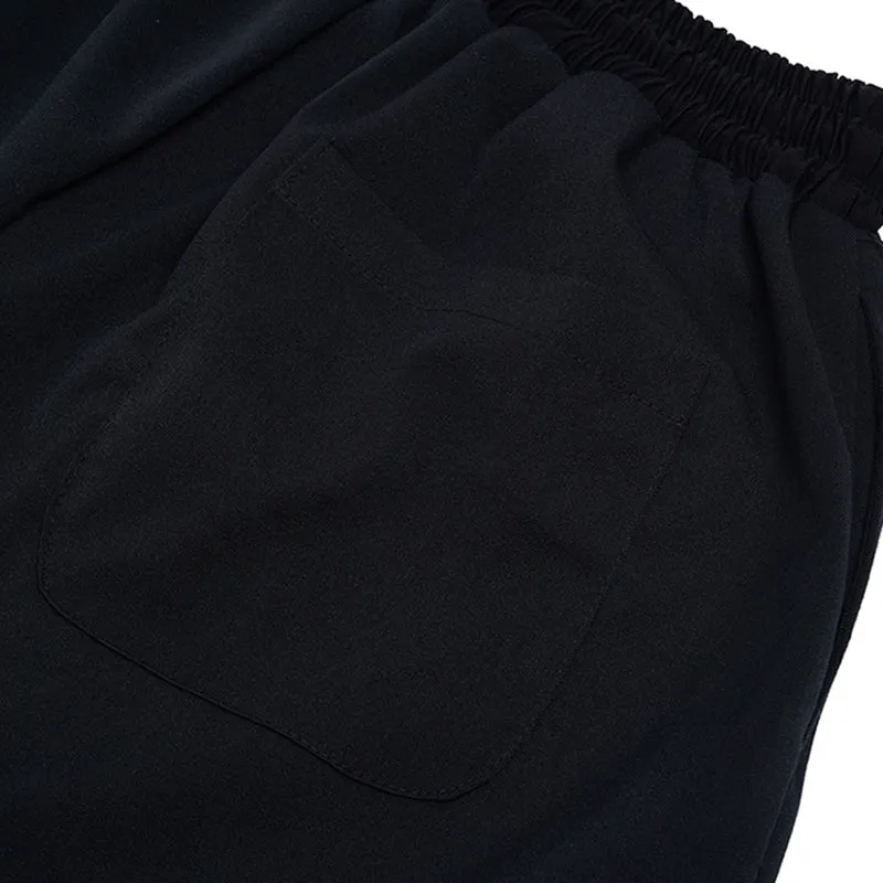 Men's Loose Fit Elastic Waist Wide Leg Baggy Harem Pants