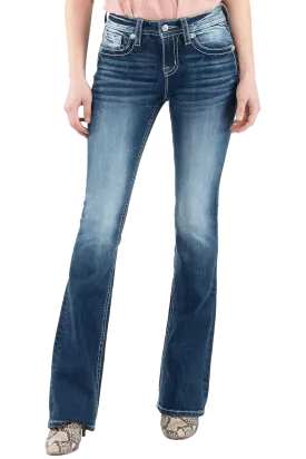 Miss Me Women's Mid-Rise Boot Stretch Jean