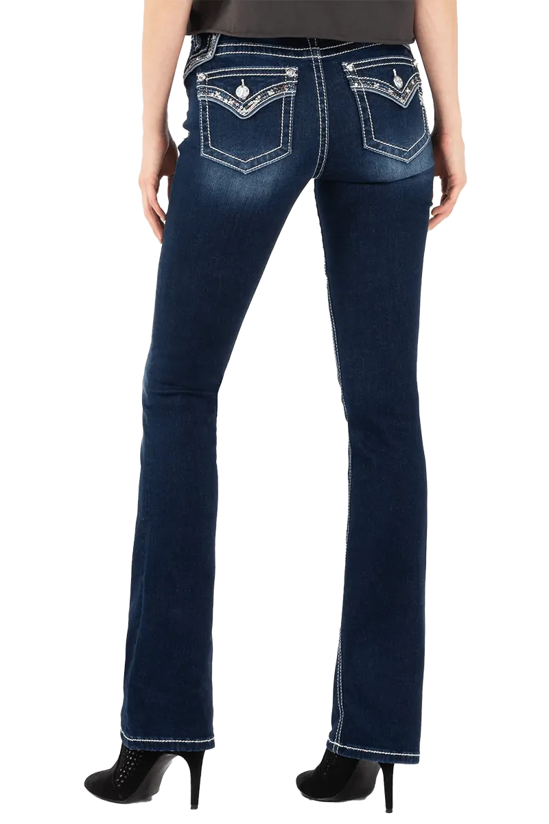 Miss Me Women's Sequin Boot Cut Jeans