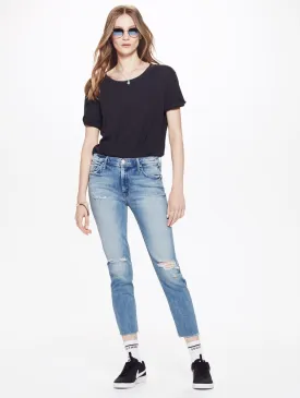 Mother - Sinner Fray Ankle Skinny Jeans in Losing Control