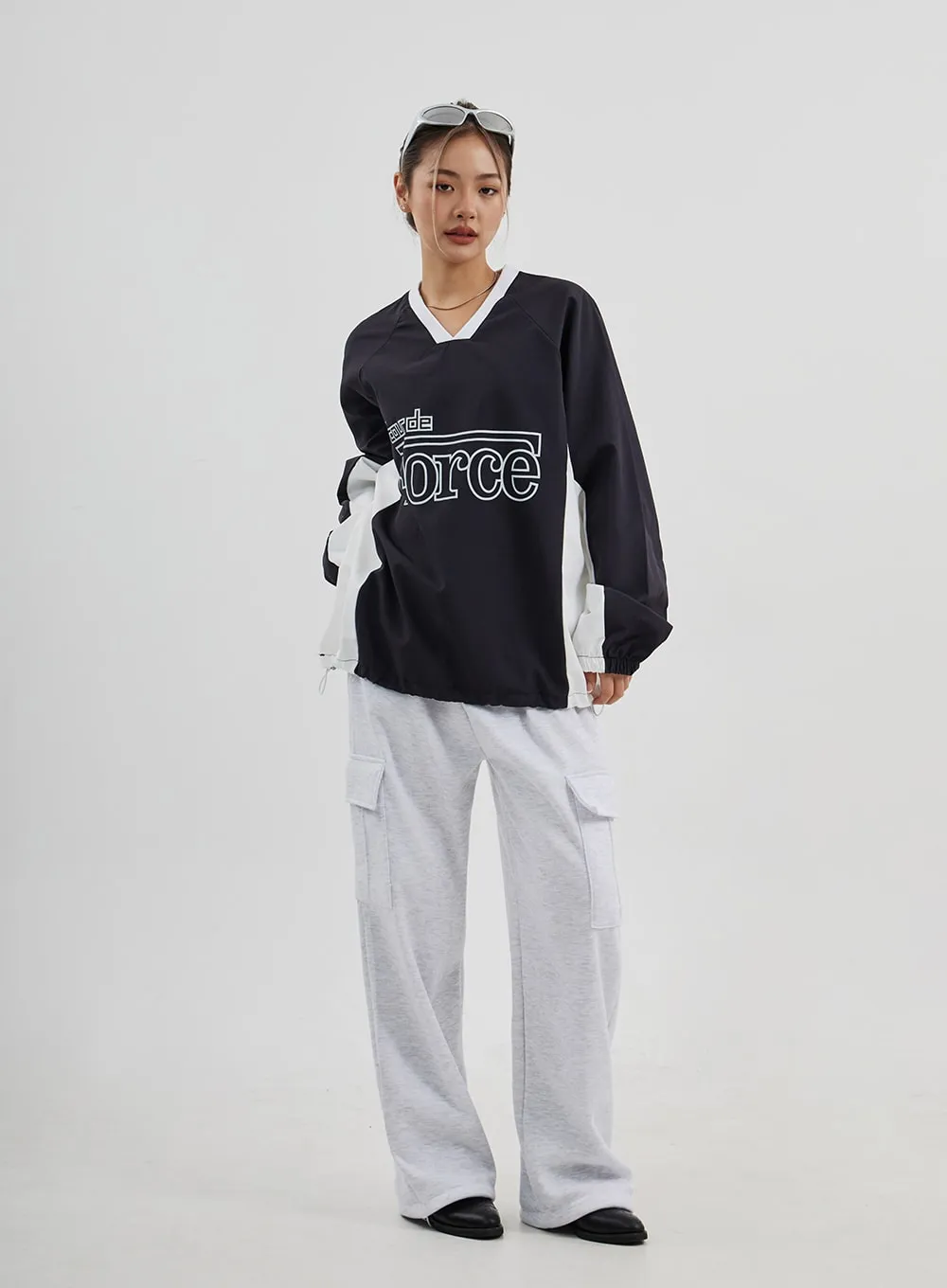 Oversized Drawstring Graphic Tee Unisex CJ313