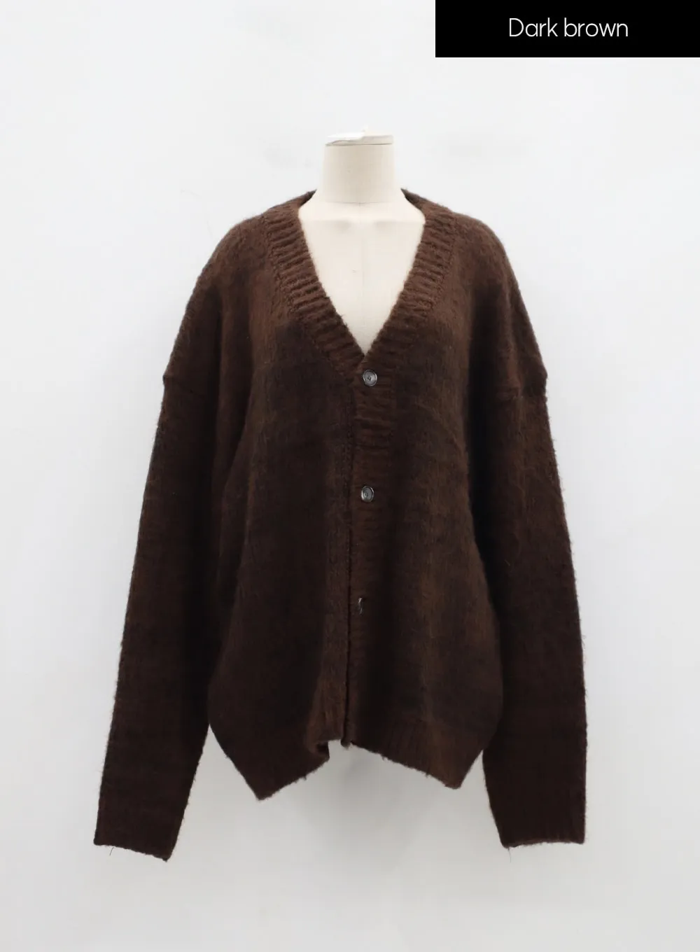 Plus Button V-Neck Cardigan ID27
