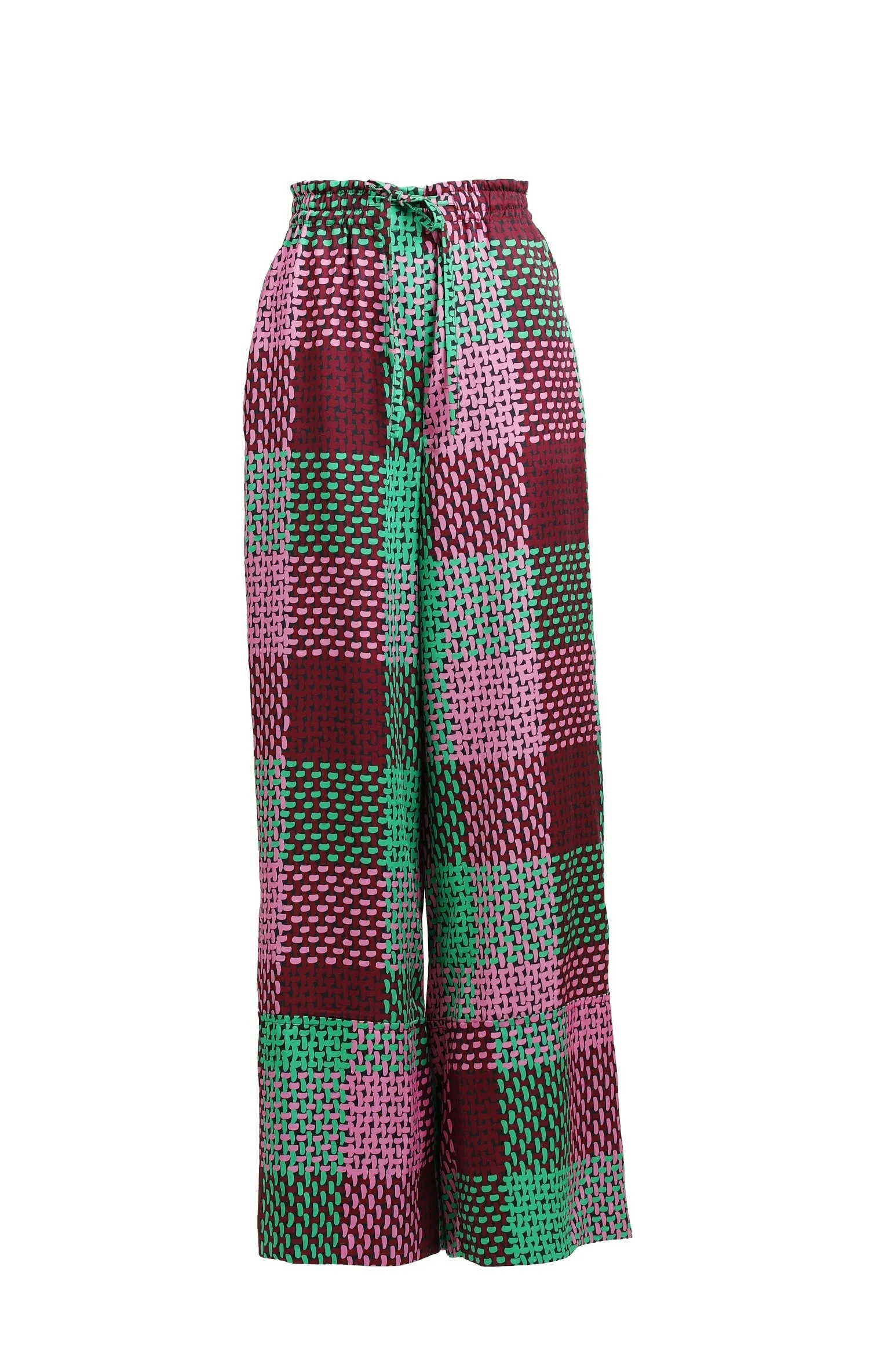 Pradollano Dawstring Trousers Checked Green